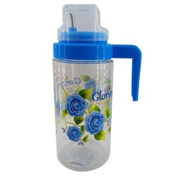 Fully Transparent Printed Oil Dispenser with Handle,Cap 1000ml-print may vary