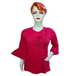 Girls Fancy Printed Puff Hands Model Tops,T Shirt