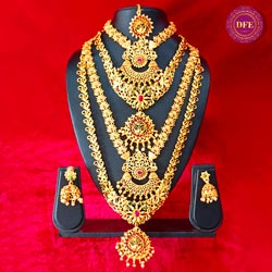 Complete Haram,Necklace,Maang Tikka,Earrings Set for Bridal