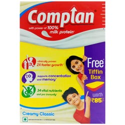 Complan 100% Protein Creamy Classic(Rs85 Worth Tiffin Box Free)-500gm Carton