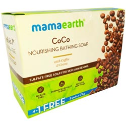 BUY 4 GET 1 FREE Mamaearth COCO Nourshing Bath Soap with Coffee & Cocoa-375gm