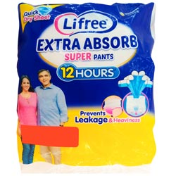 Lifree Extra Absorb Pants Prevents Leakage & Heaviness-size S2/22-33inch/60-85cm