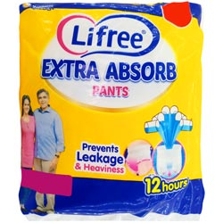 Lifree Extra Absorb Pants for Women & Men-size XL2/35-49inch/90-125cm(2Pcs)