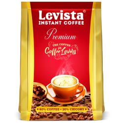 Levista Premium Instant Coffee,80% Coffee with 20% Chicory Blend-Pouch