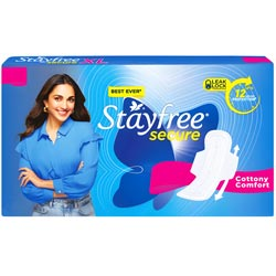 Stayfree Secure Cottony Comfort 12h Protection & Leak Lock Technology-XL/274mm
