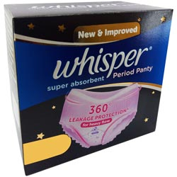 Whisper Super Absorbent Period Panty for Heavy Flow/M-L/60-100cm waist