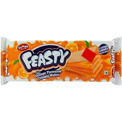 BUY 1 GET 1 FREE Yummy Feasty Orange Flavoured Creamy Wafers-60gm+60gm