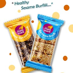 Arcot Mani Mark Sesame Burfi Bars-70gm/12 Pcs Pouch
