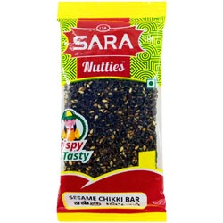 Sara Nutties Crispy & Tasty Black Sesame Chikki Bar-30gm Pouch