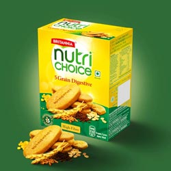 Britannia Nutri Choice 5 Grains Digestive High Fibre Biscuits with 0% Maida-200g