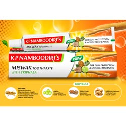 KP Namboodiri's Miswak Toothpaste with Triphala for Gums,Mouth Freshening