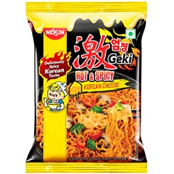 Nissin Geki Korean Cheese Hot & Spicy Noodles with Deliciously Korean Taste-80gm