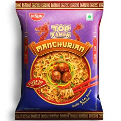 Nissin Top Ramen Manchurian Fusion Noodles Garlic & Soy Sauce Flavour-70gm Pouch