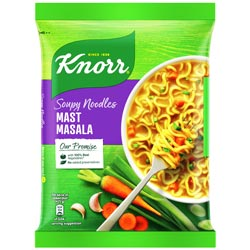 Knorr Soupy Noodles Mast Masala with 100% Real Vegetables-Pouch
