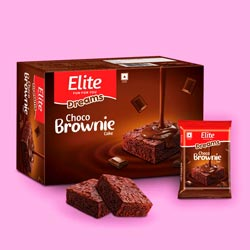 Elite Dreams Choco Brownie cake-18Pockets*50gm=900gm Carton