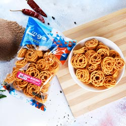 Linga Mini Onion Murukku Snacks,Savory and Spicy Murukku-180gm Pouch