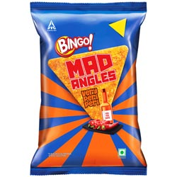 Bingo Mad Angles Very Peri Peri Triangle Chips,Spicy Snacks-Pouch