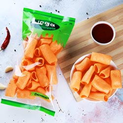 Linga Red Papads Long Cylindrical Spicy,Soft,Crunchy Appalam,Papadam-60gm Pouch