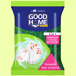 Good Home 2 in 1 Scrub Pad & Sponge with Aloxide,Versatile,safe on hands-9.5*7cm