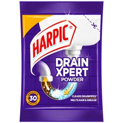 Harpic Drain Xpert Powder Clear Drain Pipes Melts Hair & Grease-50gm Pouch