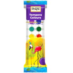 Shape Tempera Colours 3ml Each with 12 Assorted Colours-36ml/1N Brush Free