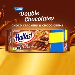 Mayora Malkist Double Chocolately Crunchy Layered Cracker Biscuits