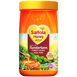 Saffola Honey Active with Sunderban's Forest 100% Pure Honey,No Sugar-Bottle