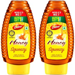 BUY 1 GET 1 Dabur Honey Squeezy 100% Purity Guaranteed Honey-400gm+400gm