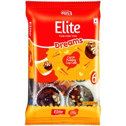 Elite Dreams Carrot Pudding Cup Cake-Pack of 6/140gm Pouch
