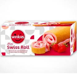 Winkies Mini Swiss Roll with 3 Berry Jam-25gm Pouch