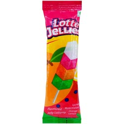 Lotte Multicolor Lychee,Watermelon,Orange,Lemon Flavoured Jelly Lollipop-16gm