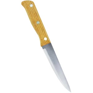 Wooden Handle Fruits,Vegetable Knife with Tri Grip Attachments(L=23.4cm)