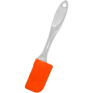 Rubber Frying Spoon with Plastic Handle & Handing Hole(L=17.3cm)