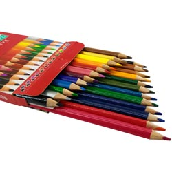 FABER CASTELL 24 Shades Triangular Colour Pencils for 3+ Ages(L=174mm)