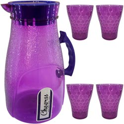 Cheerss Stay Cool Matt Finishing Water Jug with 4 Tumblers-1500ml approx