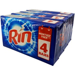 Rin Detergent Soap Monthly Pack-4N*250gm Bars