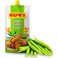 Nilon's Green Chilli Sauce,Spicy and Delicious Sauce-80gm Pouch