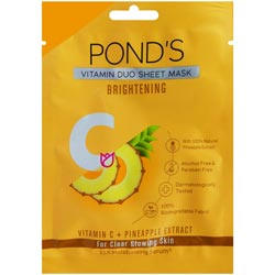 POND'S Brightening Vitamin Duo Sheet Mask for Clear Glowing Skin-1N/25ml