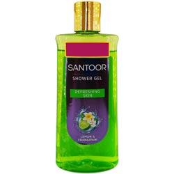 Santoor Shower Gel Lemon and Frangipani Flavour for Refreshing Skin-250ml