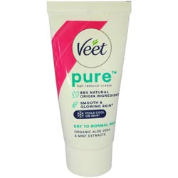 Veet Pure Hair Removal Cream Dry to Normal Skin with Mint Extracts-30gm Tube