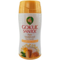 Gokul Pure Sandalwood Talcum Powder for Skin Brightening,Oil Control-30gm