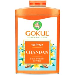Gokul Natural Chandan Face and Body Powder Premium Collection Talc-100gm Tin