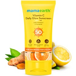 Mamaearth Vitamin C daily Glow Sunscreen with Turmeric for Sun Protection-50gm