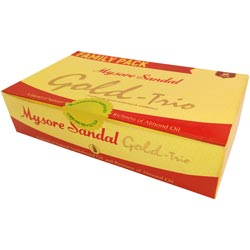 Mysore Sandal Gold Trio Soaps with Sandalwood Oil and Almond Oil-3N*125gm