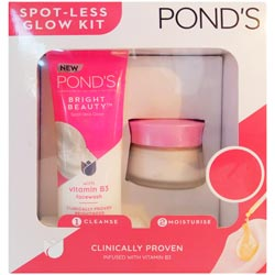 POND'S Bright Beauty Face Wash and Serum Cream Kit,Spot Less Glow Kit-100g+50g