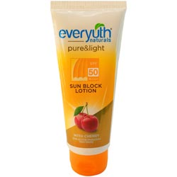 Everyuth Naturals Pure and Light Sun Block Lotion with Cherry Non Sticky-50gm