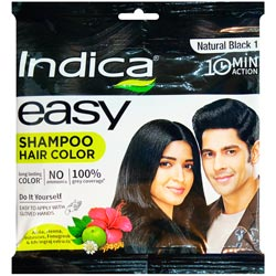 Indica Easy Shampoo Hair Color,No Ammonia,100% Grey Coverage-18ml