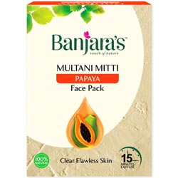 Banjara's Multani Mitti Papaya Face Pack for Clear Flawless Skin-5N*20gm