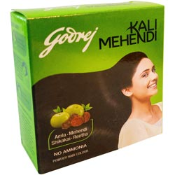 Godrej Kali Mehendi Black Powder Hair Colour with Amla,Mehendi,Shikakai-24gm