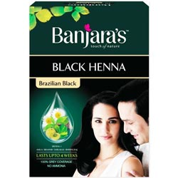 Banjara's Black Henna Brazilian Black Lasts Upto 4 Weeks,No Ammonia-6N*9gm